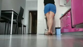 ���া বাজানো, রান্নাঘর. খুব, শৃঙ্গাকার, এবং, ভিজা, গুদ